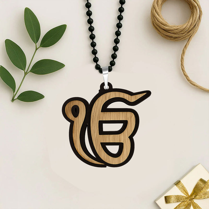 Personalized Ek Onkar Car Hanging with Custom Name | Spiritual Sikh Car Décor Gift for Men, Women & Family - 3x2.5" | Love Craft Gifts™
