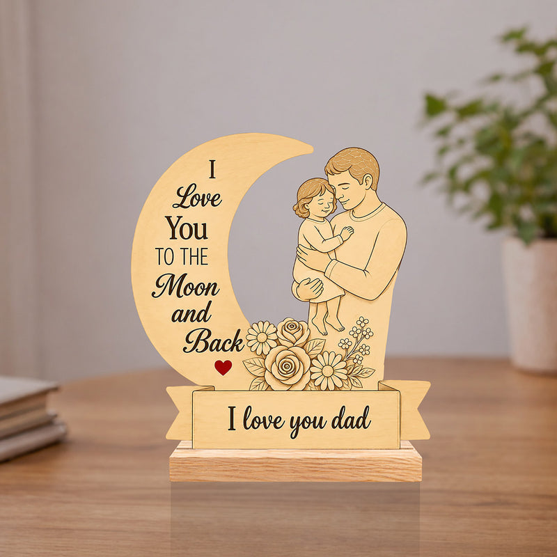 Custom Father's Day Wooden LED Lamp | Personalized Wooden Decor | Love Craft Gifts™