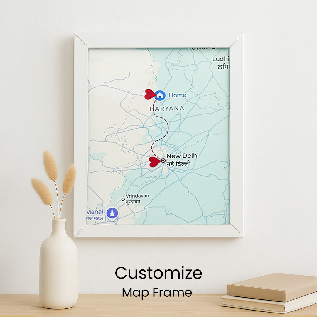 Personalized Long-Distance Map Frame Gift | Love Craft Gifts