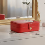 Red Customized Jewelry Travel Case with Name & Cartoon | Love Craft Gifts