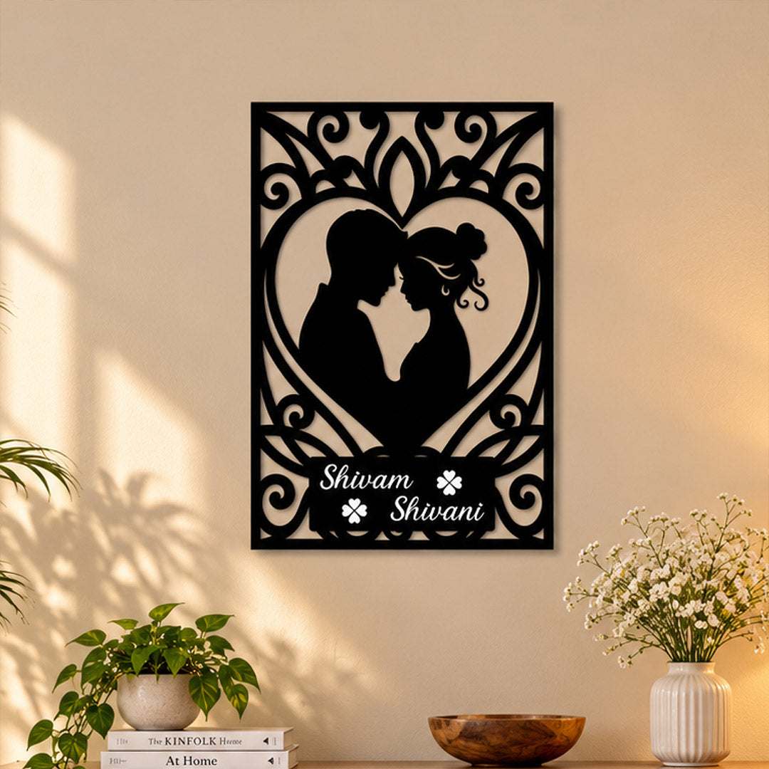Custom Husband Wife Silhouette Decor | Love Craft Gifts™
