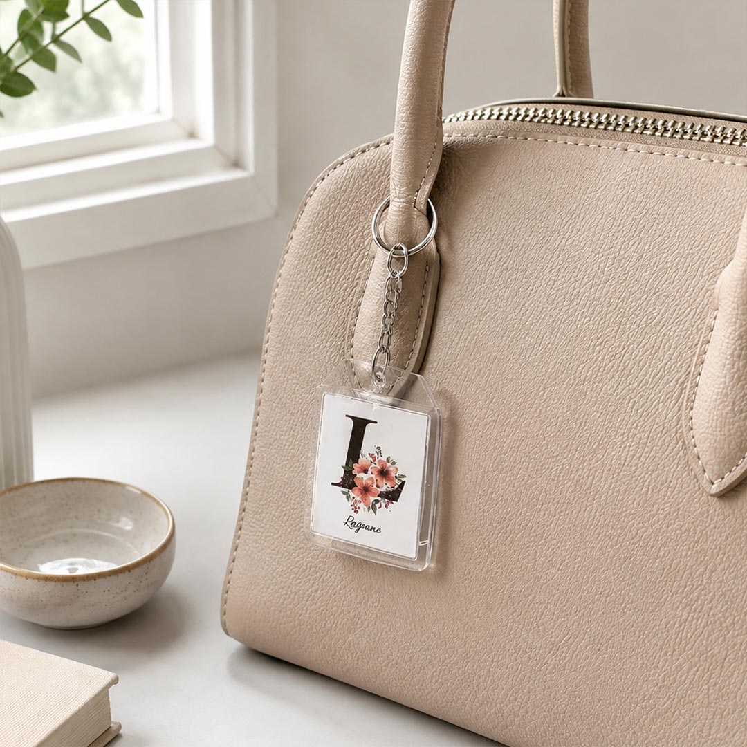 Custom Initial Floral Keychain | Love Craft Gifts™