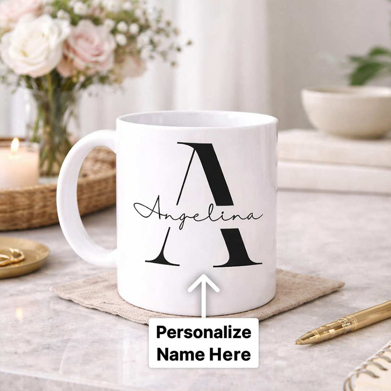 Custom Initial Name Mug 250ml | Personalized Ceramic Gift | Love Craft Gifts™
