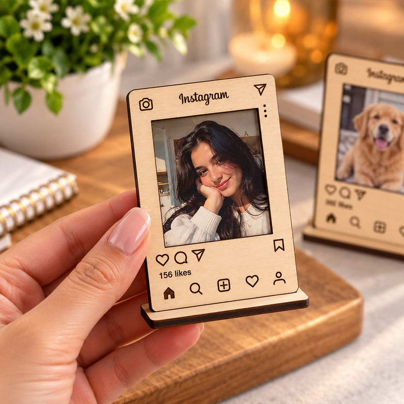 Custom Instagram Frame with Photo 3x5" | Personalized Desk Decor Gift | Love Craft Gifts™