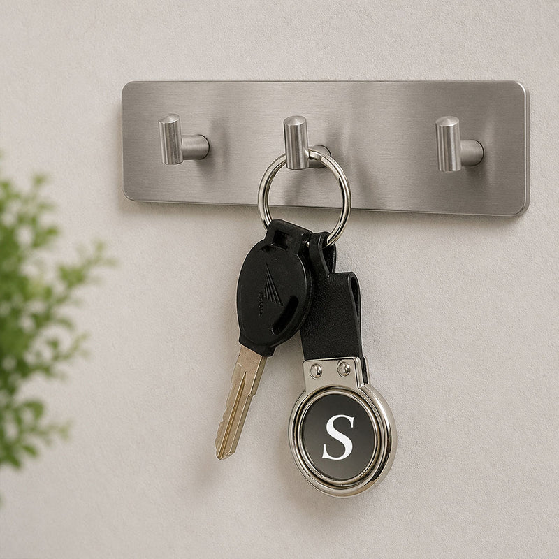 Custom Leather Keyring with Initial | Personalized Metal Keychain Gift | Love Craft Gifts™