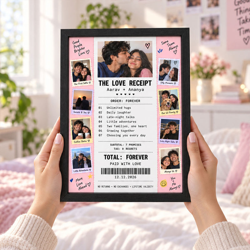 Custom Love Receipt Photo Collage for Couples | Love Craft Gifts™