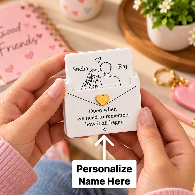 Custom Name Couple Memory Card Holder 2.5x3" with Romantic Message | Love Craft Gifts™