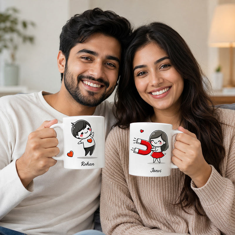 Custom Name Couple Mug Set | Romantic Ceramic Coffee Mugs | Love Craft Gifts™