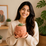 Custom Name Plant Buddy Pot 5 Inch | Modern Minimal Planter for Plant Lovers & Home Décor