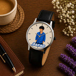 Custom Photo & Name Analog Leather Watch for Men | Personalized Wrist Watch Gift | Love Craft Gifts™
