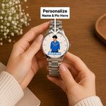 Custom Photo & Name Analog Watch for Men | Personalized Wrist Watch Gift | Love Craft Gifts™