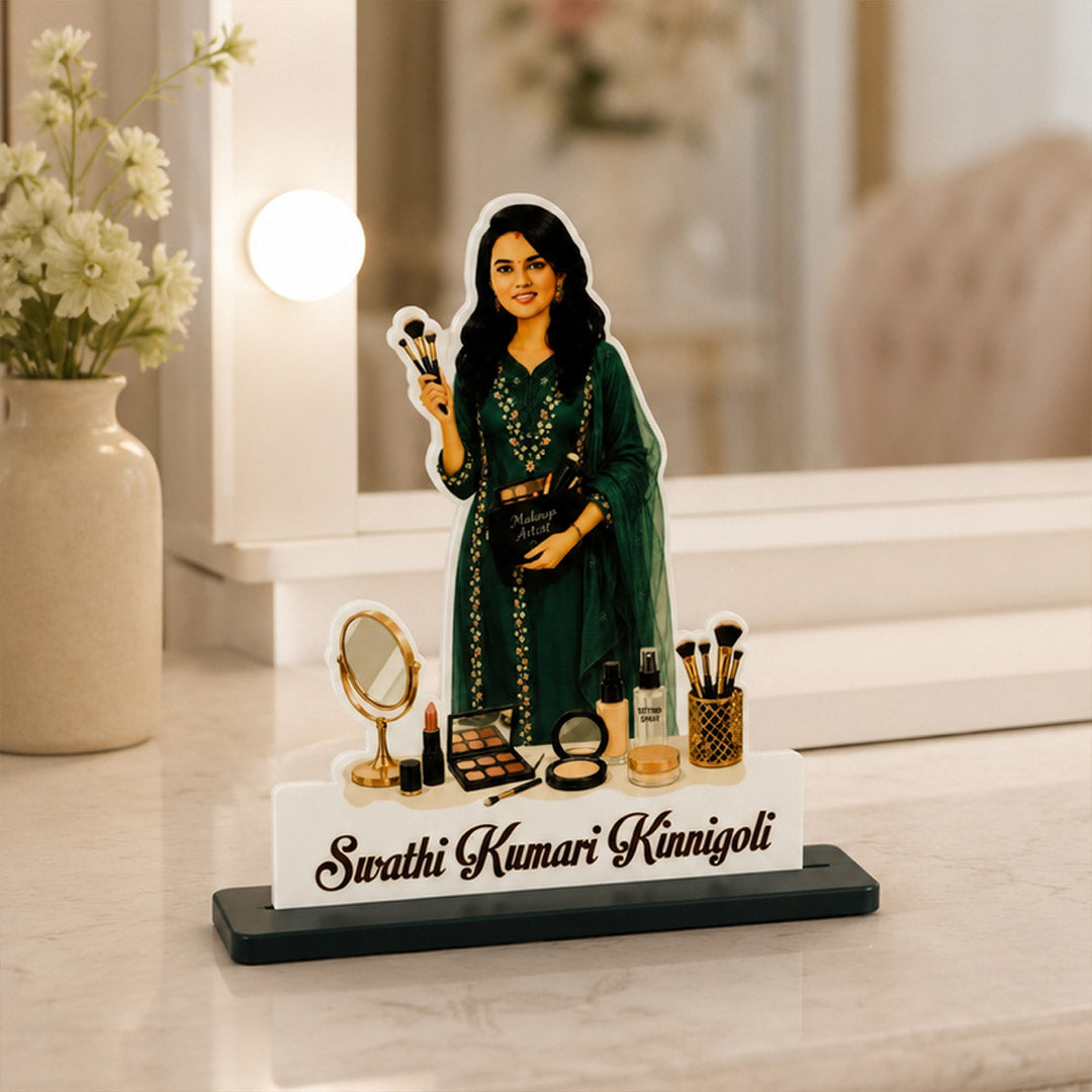 Custom Photo & Name Makeup Artist Stand | Beauty Professional Gift