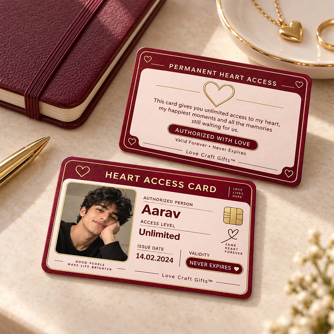 Custom Photo & Name Romantic Access Card | Love Craft Gifts™