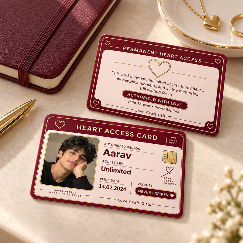 Custom Photo & Name Romantic Access Card | Love Craft Gifts™