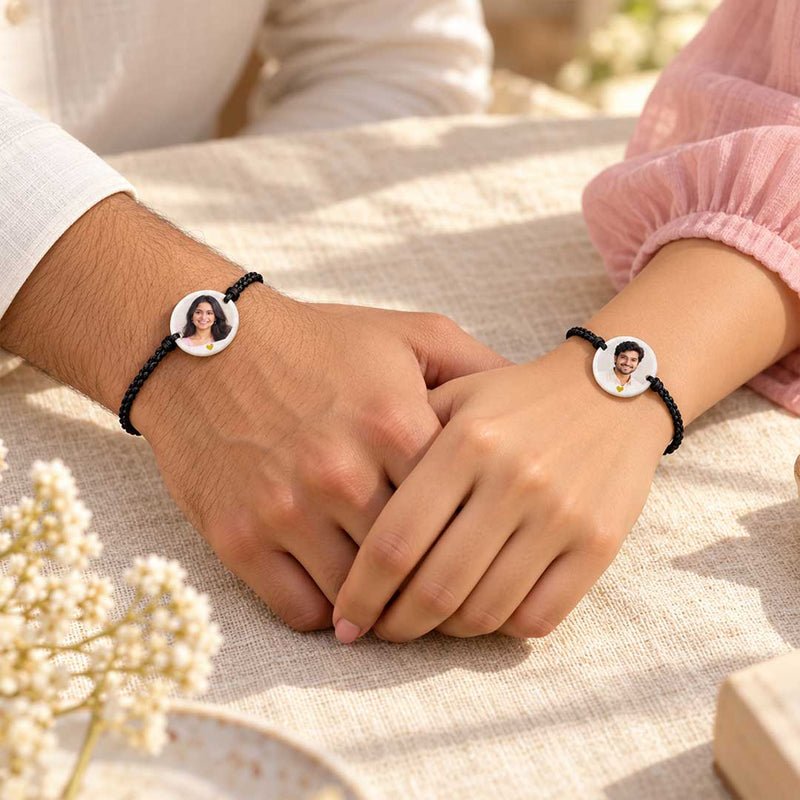 Custom Photo Thread Bracelet Set of 2 for Anniversary & Valentine Gifts | Love Craft Gifts™