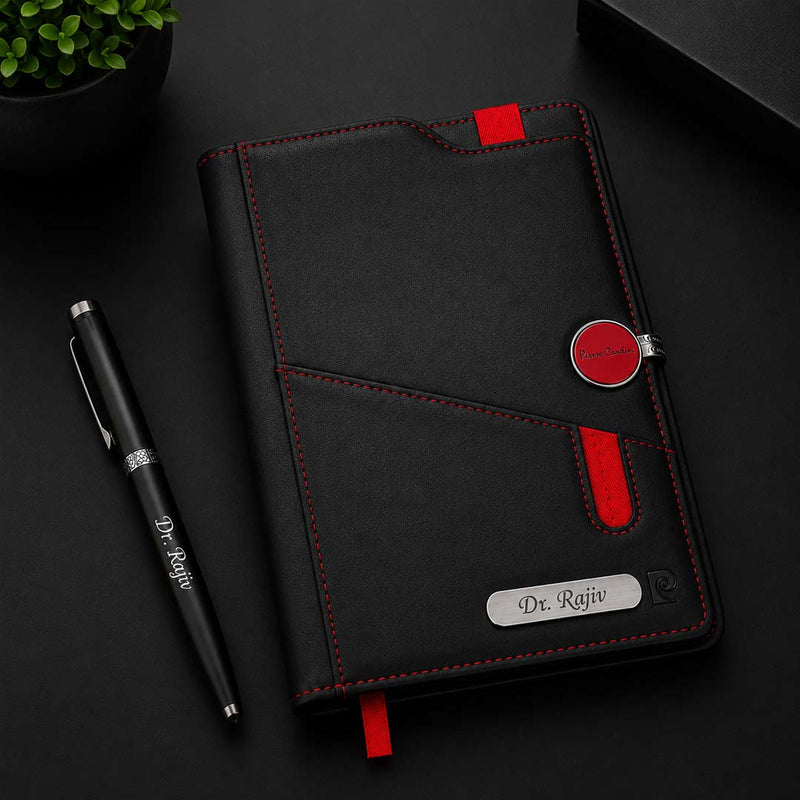 Custom Pierre Cardin Glamour Gift Set | Personalized Executive Organizer, Pen & Keychain | Love Craft Gifts™