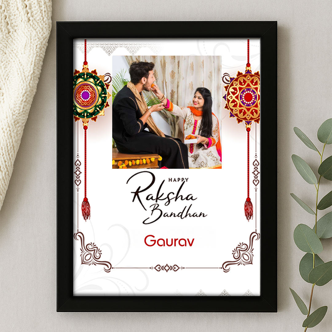 Custom Raksha Bandhan Frame with Name & Photo – Festive Gift for Brother |  Love Craft Gifts