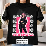 Personalized Sakura Haruno Anime Name T-Shirt for Women – Custom Printed Black Tee | Love Craft Gifts