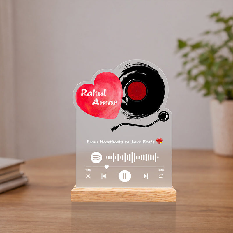 Custom Spotify Acrylic Plaque | Personalized Photo & Song Table Stand | Love Craft Gifts™