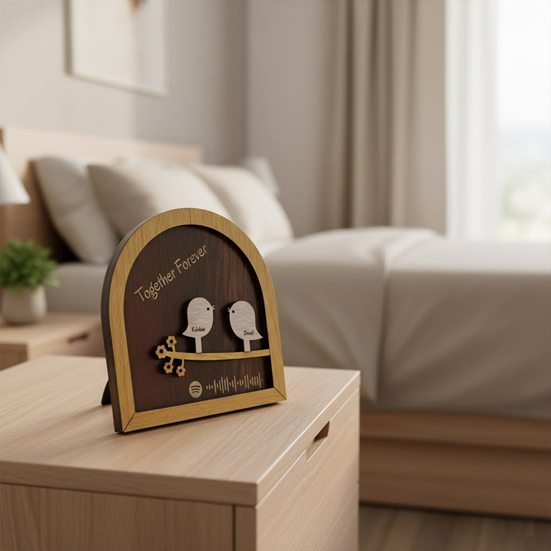 Personalized Couple Spotify Frame – Custom Song Code Wooden Table Top Frame (6x6 Inch) | Love Craft Gifts