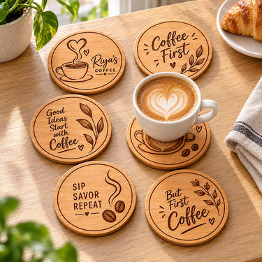 Custom Tea & Coffee Coaster | Personalized & Quote Designs for Home, Office & Café | Love Craft Gifts™