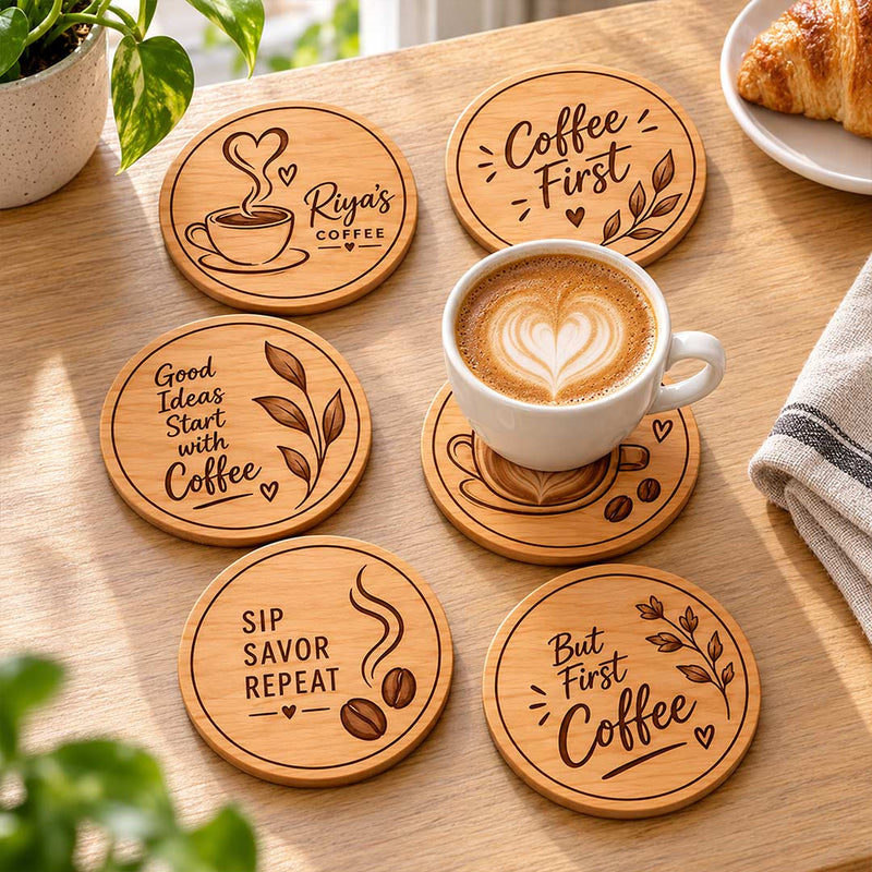 Custom Tea & Coffee Coaster | Personalized & Quote Designs for Home, Office & Café | Love Craft Gifts™