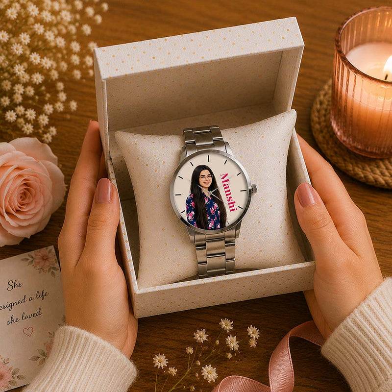 Custom Women's Watch with Photo and Name Personalized Keepsake | Love Craft Gifts™