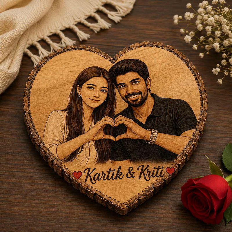 Custom Wooden Heart Photo Plaque for Couples Anniversary Gift | Love Craft Gifts™