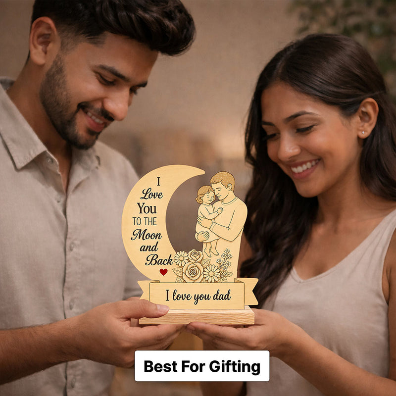 Custom Wooden LED Lamp for Father | Personalized Message Gift | Love Craft Gifts™