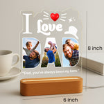 Custom LED Photo Lamp – I Love Dad Acrylic Night Light | Personalized Father’s Day Gift | Love Craft Gifts