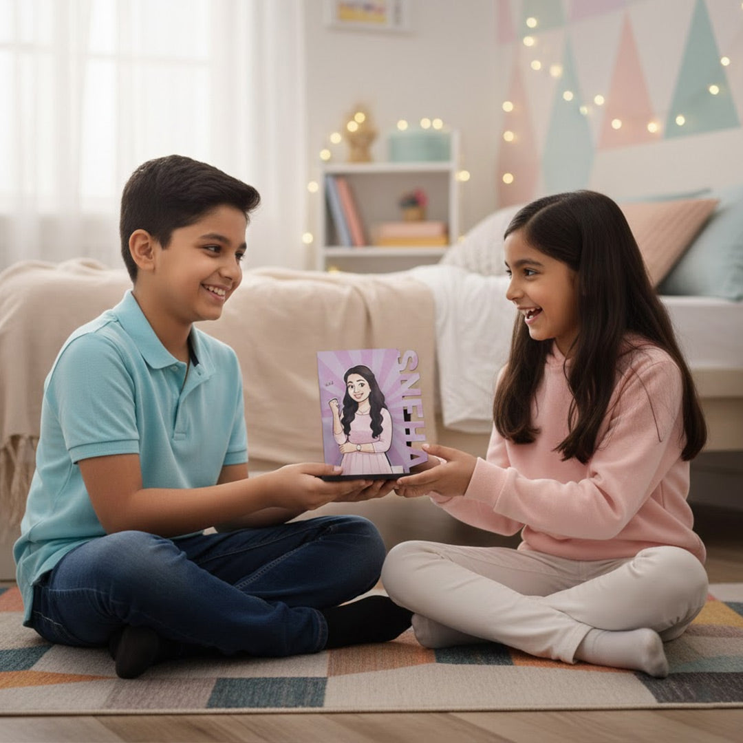 Customized Cartoon Pen Stand – 5×8" | Personalized with Name & Image