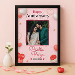 Personalized Anniversary Frame with Photo & Names – Romantic Wall Decor Gift | Love Craft Gifts
