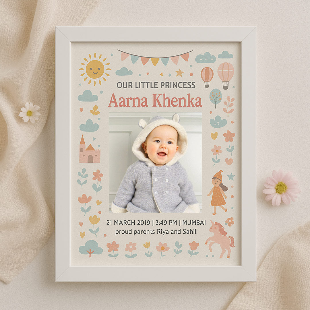 Personalized Baby Birth Announcement Frame – Cute Nursery Decor | Love Craft Gifts