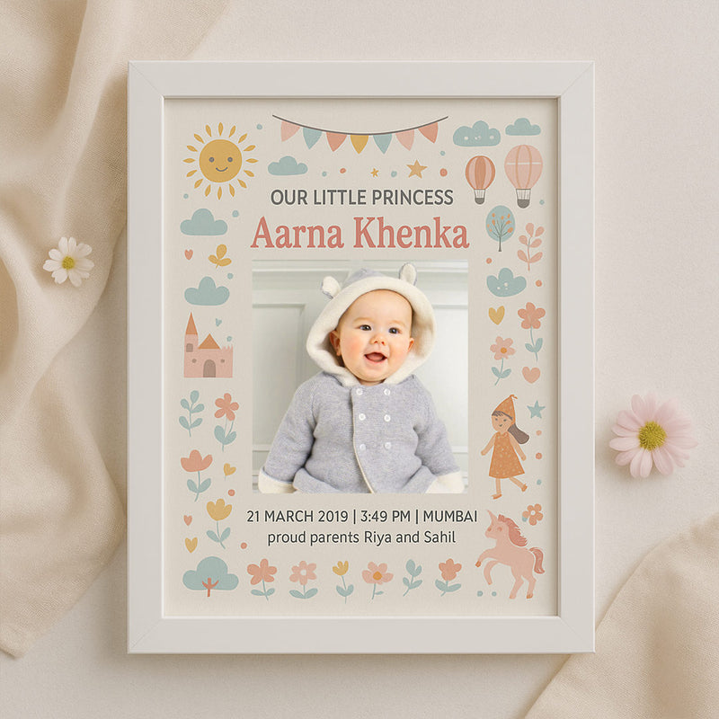 Personalized Baby Birth Announcement Frame – Cute Nursery Decor | Love Craft Gifts