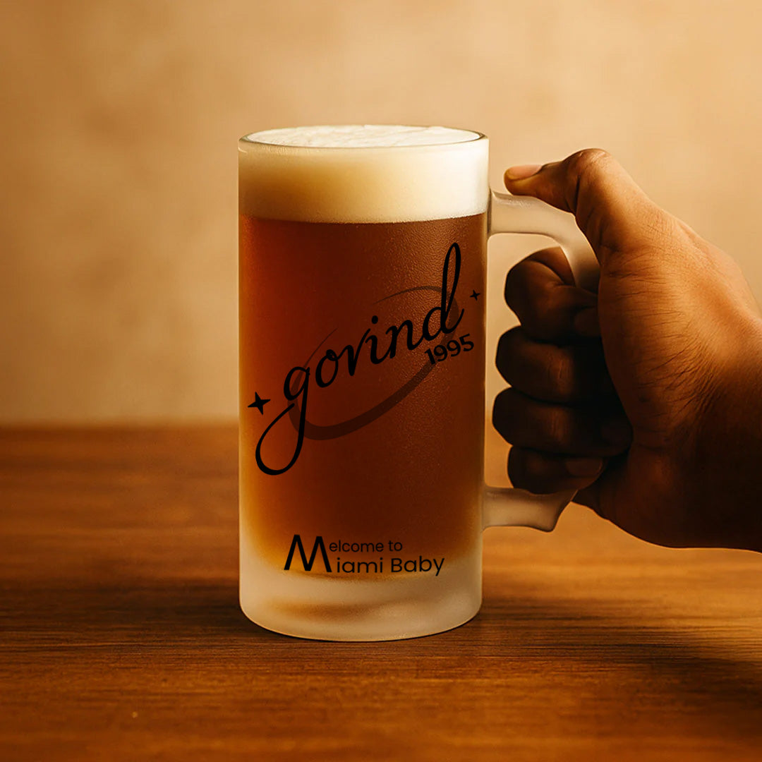 Personalized Frosted Beer Mug | Custom Name & Message | Love Craft Gifts