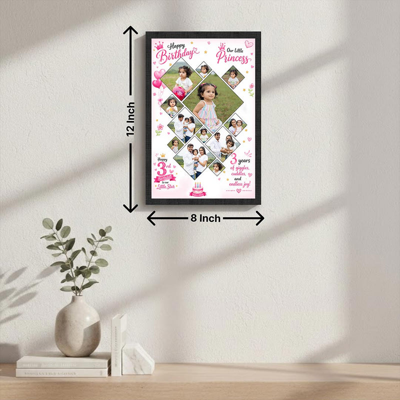 Personalized Birthday Photo Collage Frame | Custom Kids Memory Gift with Photos, Name & Birthday Theme for Baby Girls & Children | Love Craft Gifts™