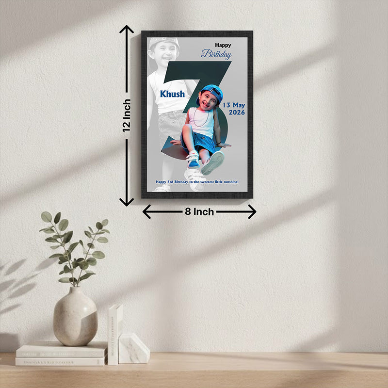 Personalized Kids Birthday Number Frame | Custom Baby Photo Birthday Wall Décor Gift with Name & Date 8x12" | Love Craft Gifts™