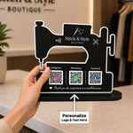Personalized Boutique QR Code Table Stand with Custom Logo & Social Media Display | Premium Business Branding Gift for Boutique Owners - 8x9" | Love Craft Gifts™