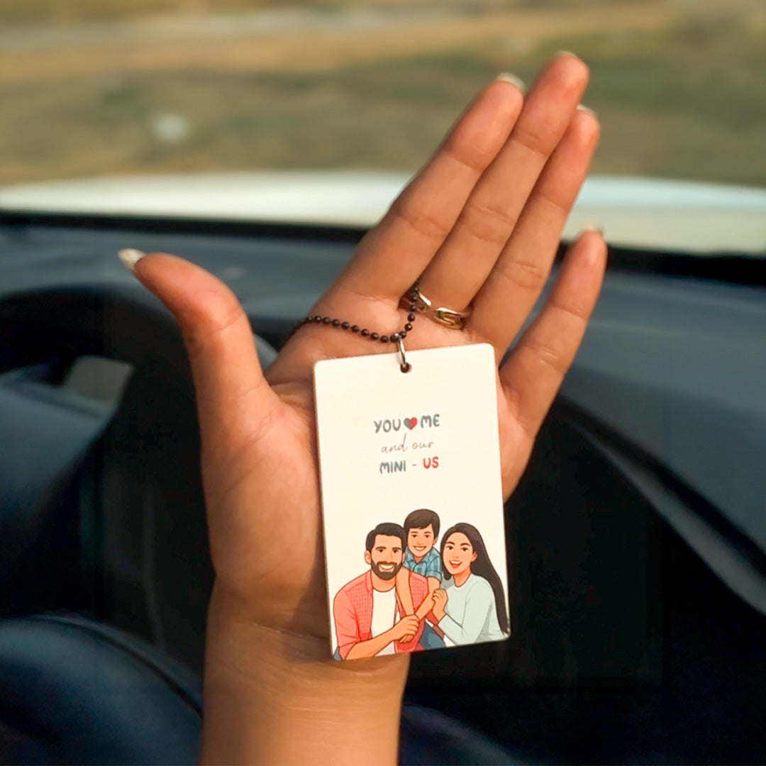 Family Portrait Car Hanger – 3.25×2 inch | Love Craft Gifts