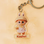 Cream Bunny Dress Keychain – Personalized Acrylic Name Charm | Love Craft Gifts