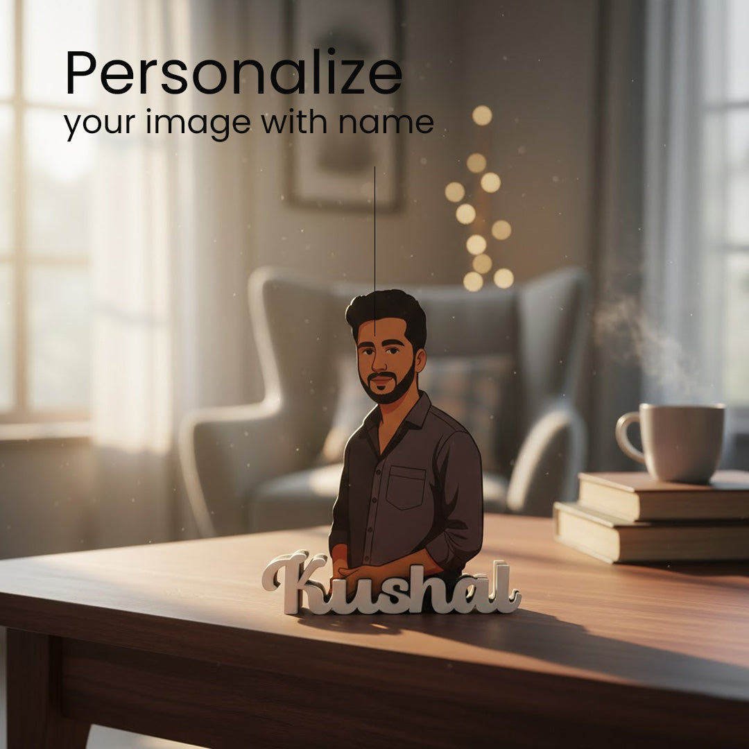 Personalized Cartoon Name Table Stand – 7×6" | Love Craft Gifts