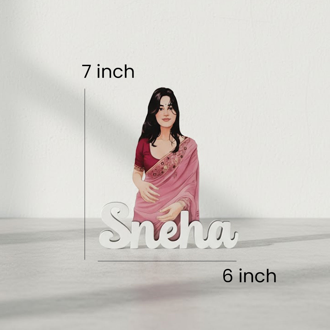 Personalized Cartoon Name Table Stand – 7×6" | Love Craft Gifts