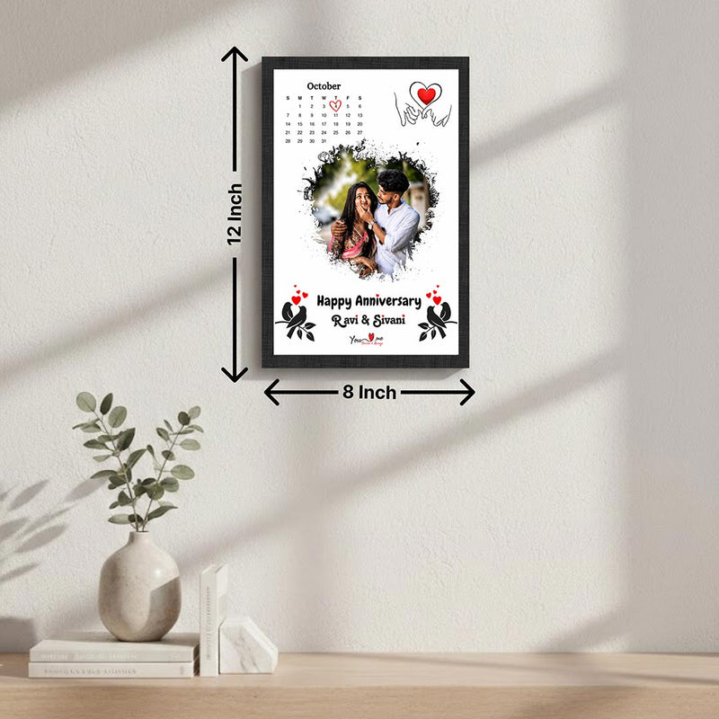 Personalized Anniversary Calendar Couple Wall Frame | Custom Romantic Photo & Special Date Memory Gift 8x12" | Love Craft Gifts™