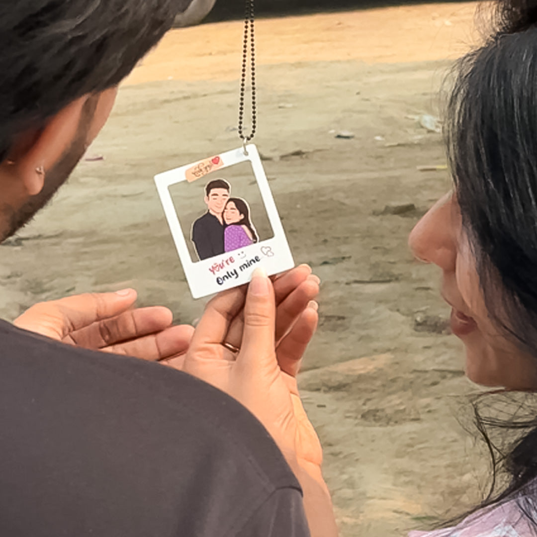 Polaroid Style Customized Couple Car Hanger – 3×2" | Love Craft Gifts