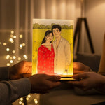 Personalized Couple LED Photo Lamp (5×6 Inch, Warm White Light) | Love Craft Gifts
