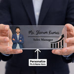 Personalized Acrylic Office Name Plate | Custom Desk Name Sign Gift for Managers, Professionals & Corporate Employees - 7x6" | Love Craft Gifts™