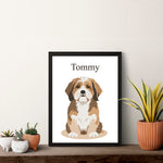 Personalized Pet Portrait Frame with Name – Custom Dog Illustration Photo Frame (All Sizes Available) | Love Craft Gifts