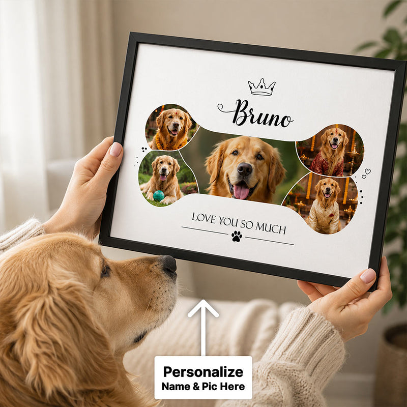 Personalized Pet Photo Collage Frame with Custom Pet Name | Emotional Dog Lover Gift for Pet Parents & Animal Lovers - Available in 8x12", 12x18", 18x24", 20x30" & 24x36" | Love Craft Gifts™