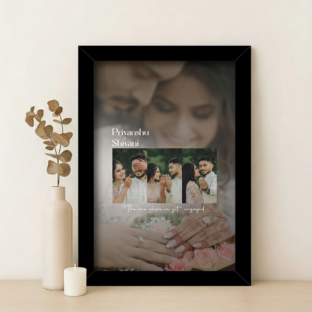 Personalized Engagement Memory Frame for Couples | Love Craft Gifts
