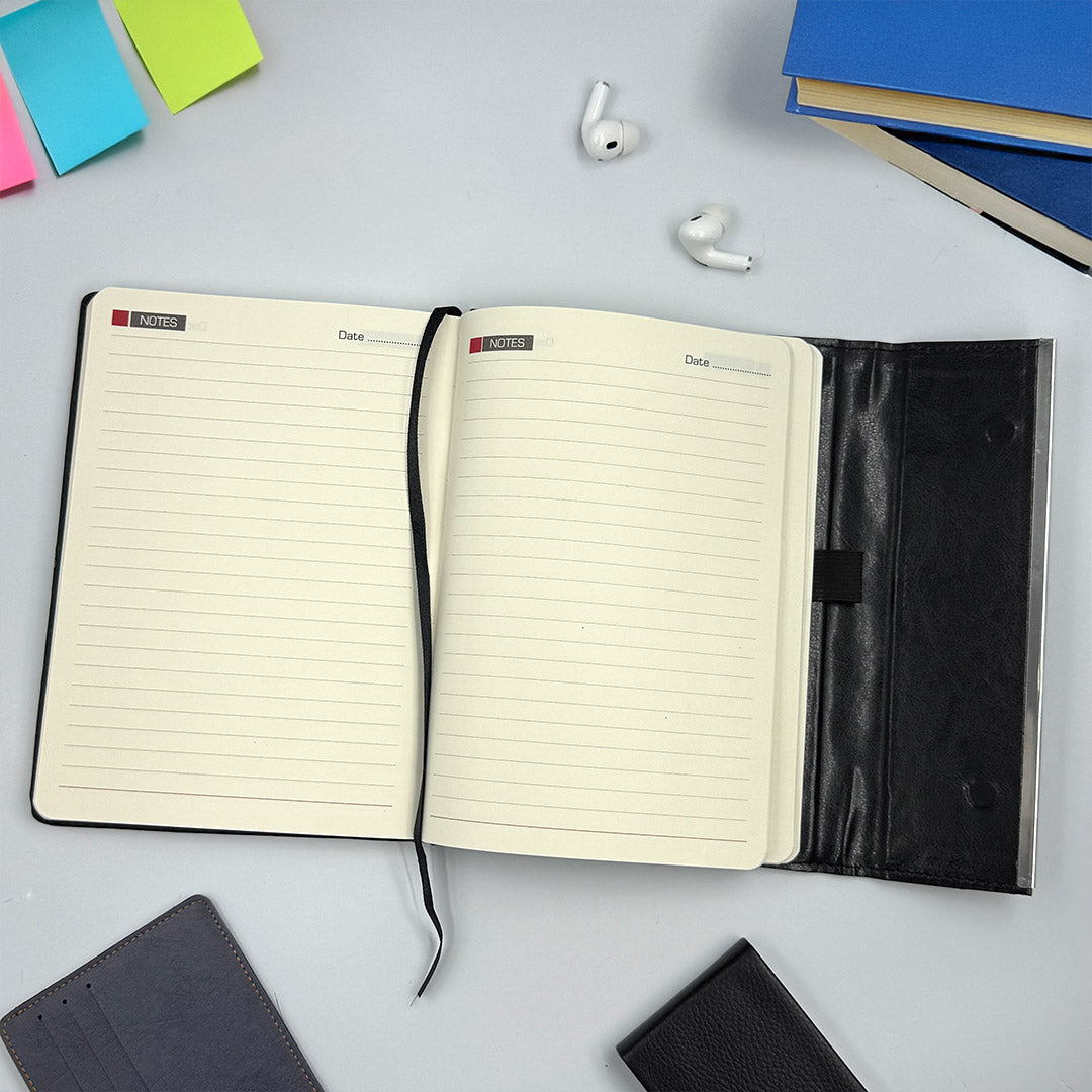 Personalized A5 Vegan Leather Diary Notebook | Custom Name Magnetic Journal Planner for Office, Study & Corporate Gifting | Love Craft Gifts™